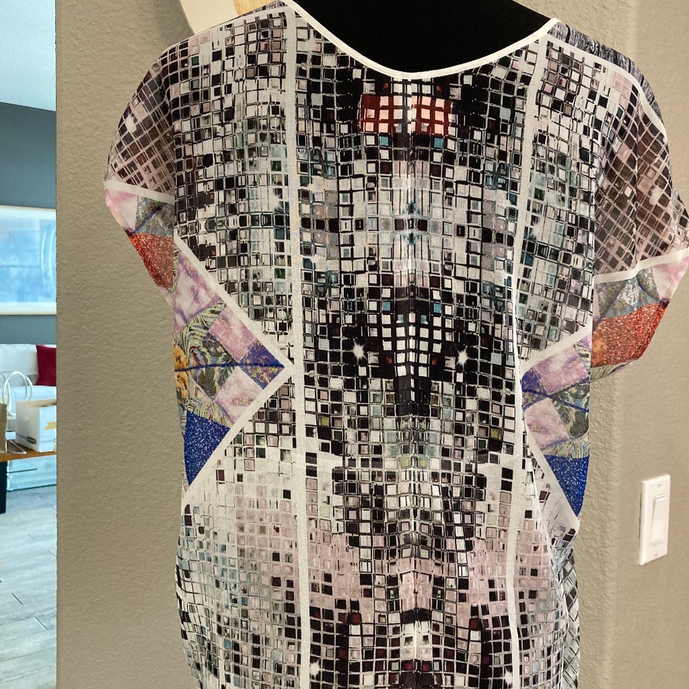 Clover Canyon Multicolor Print Chiffon Shirt Size Medium